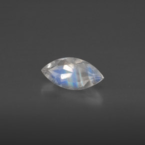 0.55캐럿 천연 블루 화이트 레인보우 문스톤, 투명한, 8×4 mm, 투명/반투명