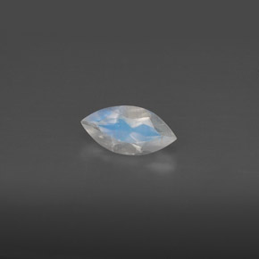 0.47캐럿 천연 블루 화이트 레인보우 문스톤, 투명한, 8.1×4 mm, 투명/반투명