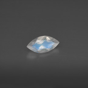 0.47캐럿 천연 블루 화이트 레인보우 문스톤, 투명한, 8.1×4 mm, 투명/반투명