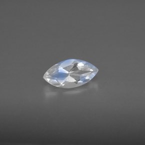 0.46캐럿 천연 화이트 레인보우 문스톤, 투명한, 8.1×4.1 mm, 투명/반투명