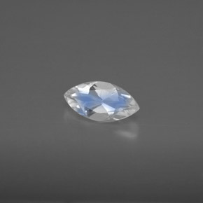 0.46캐럿 천연 화이트 레인보우 문스톤, 투명한, 8.1×4.1 mm, 투명/반투명