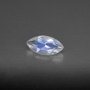 0.50캐럿 천연 블루 화이트 레인보우 문스톤, 투명한, 8.1×4.1 mm, 투명/반투명
