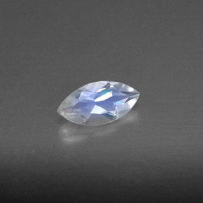 0.50캐럿 천연 블루 화이트 레인보우 문스톤, 투명한, 8.1×4.1 mm, 투명/반투명