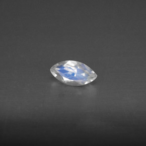 0.28캐럿 천연 블루 화이트 레인보우 문스톤, 투명한, 5.9×3.1 mm, 투명/반투명