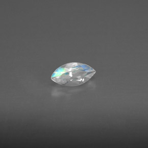 0.24캐럿 천연 블루 화이트 레인보우 문스톤, 투명한, 5.9×3.1 mm, 투명/반투명