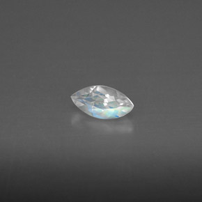 0.24캐럿 천연 블루 화이트 레인보우 문스톤, 투명한, 5.9×3.1 mm, 투명/반투명