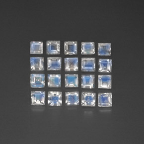 캐럿 천연 블루 화이트 레인보우 문스톤 보석, 투명한, 3.1×3 mm, 투명/반투명