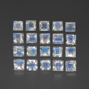 캐럿 천연 블루 화이트 레인보우 문스톤 보석, 투명한, 3.1×3 mm, 투명/반투명
