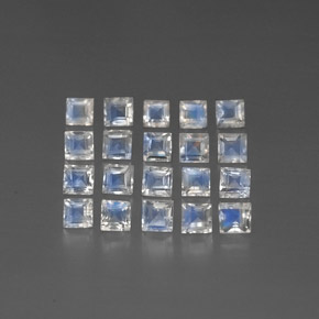 캐럿 천연 블루 화이트 레인보우 문스톤 보석, 투명한, 3.1×3.1 mm, 투명/반투명