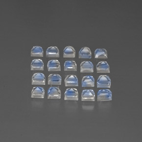 캐럿 천연 블루 화이트 레인보우 문스톤 보석, 투명한, 3.1×3.1 mm, 투명/반투명