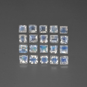 3.35캐럿 천연 블루 화이트 레인보우 문스톤 보석, 투명한, 3.1×3 mm, 투명/반투명