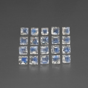 3.19캐럿 천연 푸르스름한 화이트 레인보우 문스톤 보석, 투명한, 3.2×3.1 mm, 투명/반투명