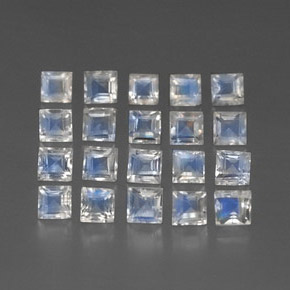 3.19캐럿 천연 푸르스름한 화이트 레인보우 문스톤 보석, 투명한, 3.2×3.1 mm, 투명/반투명