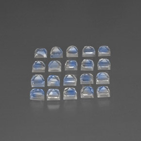 3.19캐럿 천연 푸르스름한 화이트 레인보우 문스톤 보석, 투명한, 3.2×3.1 mm, 투명/반투명