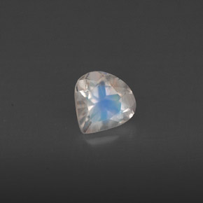 0.35캐럿 천연 블루 화이트 레인보우 문스톤, 투명한, 5×5 mm, 투명/반투명