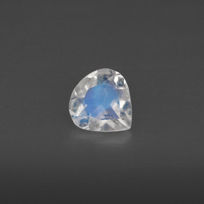 0.36캐럿 천연 블루 화이트 레인보우 문스톤, 투명한, 5.3×5.2 mm, 투명/반투명