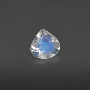0.36캐럿 천연 블루 화이트 레인보우 문스톤, 투명한, 5.3×5.2 mm, 투명/반투명