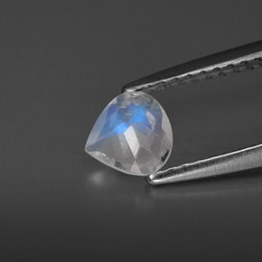 0.36캐럿 천연 블루 화이트 레인보우 문스톤, 투명한, 5.3×5.2 mm, 투명/반투명