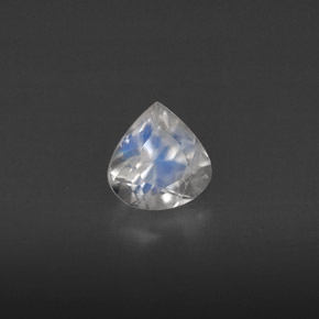 0.44캐럿 천연 블루 화이트 레인보우 문스톤, 투명한, 5.2×5 mm, 투명/반투명