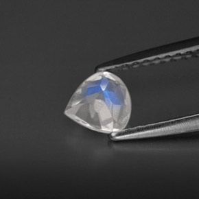 0.44캐럿 천연 블루 화이트 레인보우 문스톤, 투명한, 5.2×5 mm, 투명/반투명