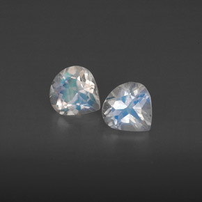 캐럿 천연 블루 화이트 레인보우 문스톤 보석, 투명한, 투명/반투명