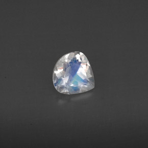 0.31캐럿 천연 블루 화이트 레인보우 문스톤, 투명한, 4.9×4.8 mm, 투명/반투명