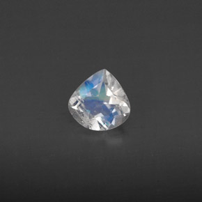 0.31캐럿 천연 블루 화이트 레인보우 문스톤, 투명한, 4.9×4.8 mm, 투명/반투명