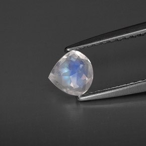 0.31캐럿 천연 블루 화이트 레인보우 문스톤, 투명한, 4.9×4.8 mm, 투명/반투명