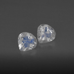 캐럿 천연 블루 화이트 레인보우 문스톤 보석, 투명한, 투명/반투명