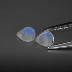 캐럿 천연 블루 화이트 레인보우 문스톤 보석, 투명한, 투명/반투명