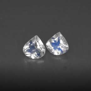 캐럿 천연 블루 화이트 레인보우 문스톤 보석, 투명한, 5×4.9 mm, 투명/반투명