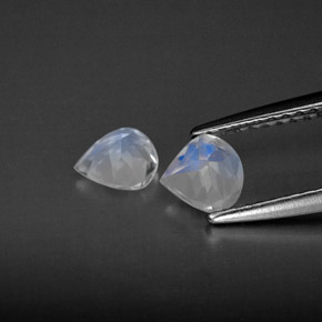 캐럿 천연 블루 화이트 레인보우 문스톤 보석, 투명한, 5×4.9 mm, 투명/반투명