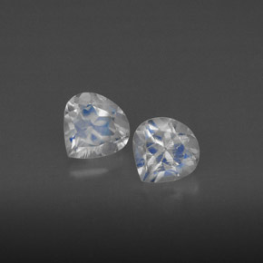 캐럿 천연 블루 화이트 레인보우 문스톤 보석, 투명한, 5.1×5.1 mm, 투명/반투명