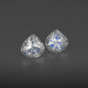 캐럿 천연 블루 화이트 레인보우 문스톤 보석, 투명한, 5.1×5.1 mm, 투명/반투명
