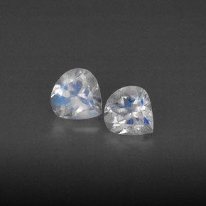 캐럿 천연 블루 화이트 레인보우 문스톤 보석, 투명한, 5.2×4.9 mm, 투명/반투명