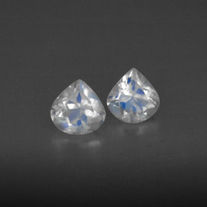 캐럿 천연 블루 화이트 레인보우 문스톤 보석, 투명한, 5.2×4.9 mm, 투명/반투명