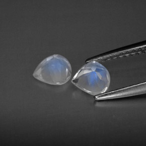 캐럿 천연 블루 화이트 레인보우 문스톤 보석, 투명한, 5.2×4.9 mm, 투명/반투명