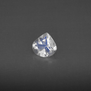 0.39캐럿 천연 블루 화이트 레인보우 문스톤, 투명한, 5.2×5.2 mm, 투명/반투명