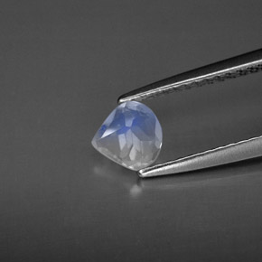 0.39캐럿 천연 블루 화이트 레인보우 문스톤, 투명한, 5.2×5.2 mm, 투명/반투명
