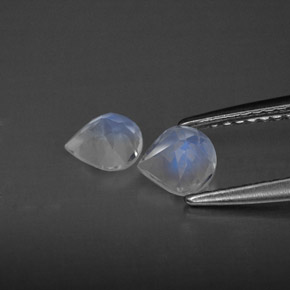 캐럿 천연 블루 화이트 레인보우 문스톤 보석, 투명한, 투명/반투명