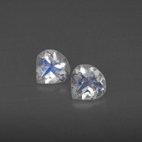 캐럿 천연 블루 화이트 레인보우 문스톤 보석, 투명한, 5.2×5 mm, 투명/반투명