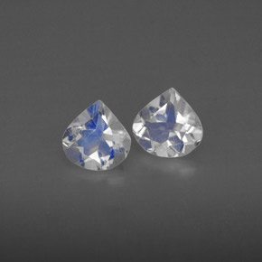 캐럿 천연 블루 화이트 레인보우 문스톤 보석, 투명한, 5.2×5 mm, 투명/반투명