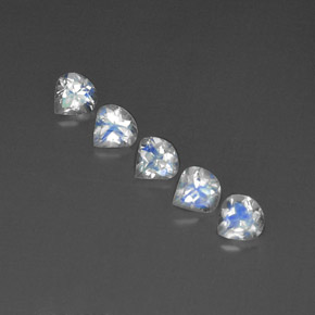 캐럿 천연 블루 화이트 레인보우 문스톤 보석, 투명한, 투명/반투명