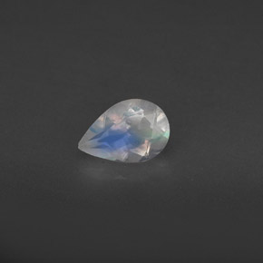 0.37캐럿 천연 블루 화이트 레인보우 문스톤, 투명한, 5.9×4.1 mm, 투명/반투명