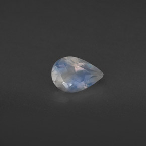 0.37캐럿 천연 블루 화이트 레인보우 문스톤, 투명한, 5.9×4.1 mm, 투명/반투명
