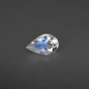 0.34캐럿 천연 블루 화이트 레인보우 문스톤, 투명한, 6.1×4 mm, 투명/반투명