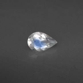 0.34캐럿 천연 블루 화이트 레인보우 문스톤, 투명한, 6.1×4 mm, 투명/반투명