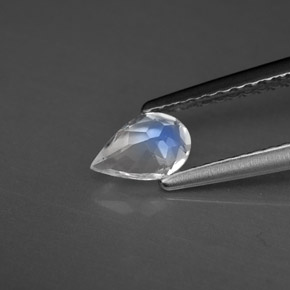 0.34캐럿 천연 블루 화이트 레인보우 문스톤, 투명한, 6.1×4 mm, 투명/반투명