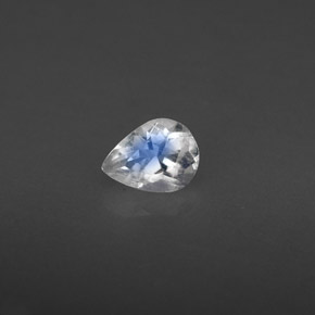 0.31캐럿 천연 블루 화이트 레인보우 문스톤, 투명한, 5.1×3.9 mm, 투명/반투명