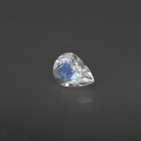 0.31캐럿 천연 블루 화이트 레인보우 문스톤, 투명한, 5.1×3.9 mm, 투명/반투명